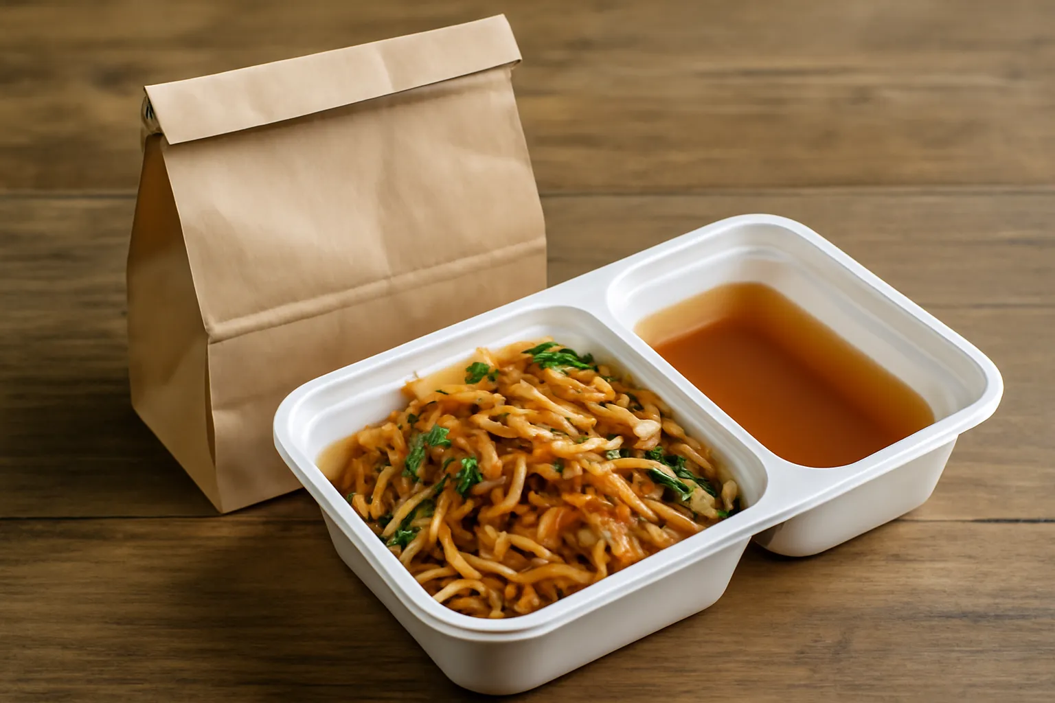 Hộp đựng bánh canh với ngăn nước riêng